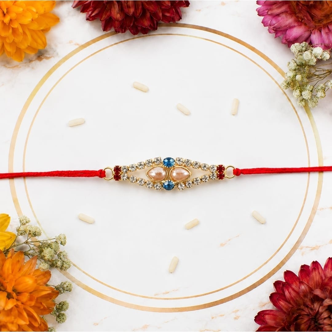Rakhi Elegant Pearl &amp; AD Stone Design