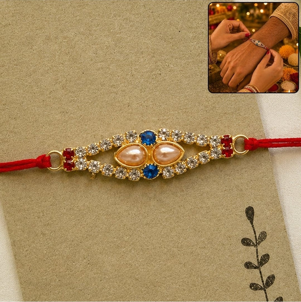 Rakhi Elegant Pearl &amp; AD Stone Design