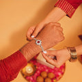 Silver Stone Chain Rakhi