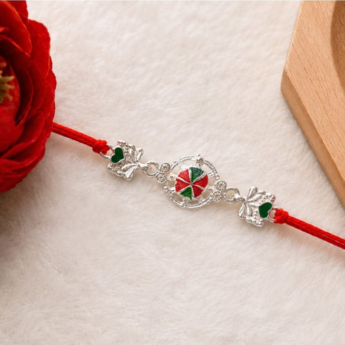 Buy Silver Peacock Rakhi