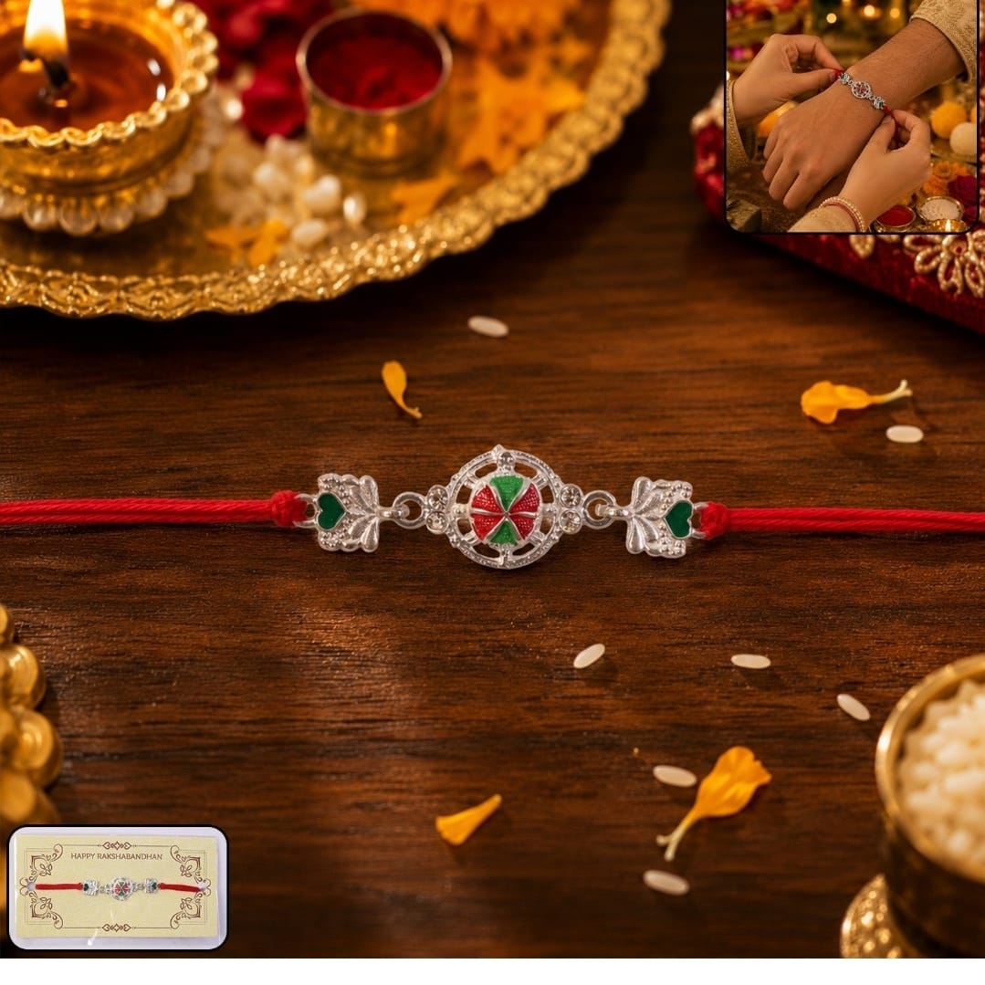 Buy Silver Peacock Rakhi